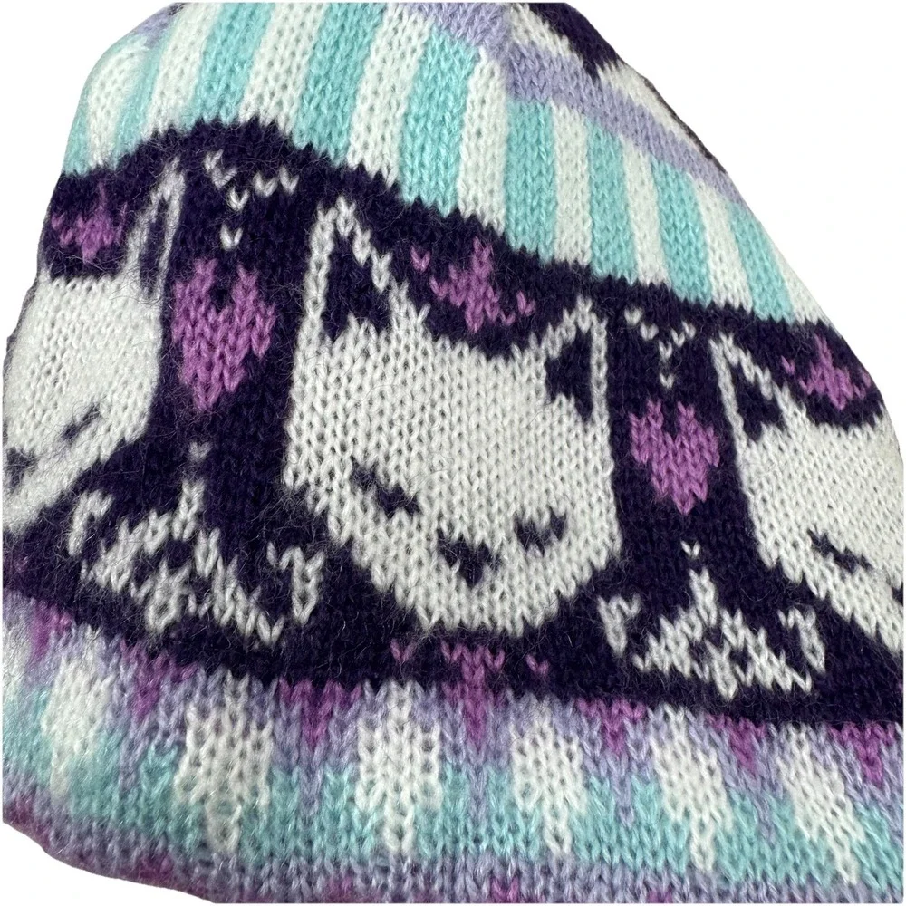 Toddler Infant Fleece‎ lined Knit Hat Cat/Fox Pom Ear flaps - Made for Target